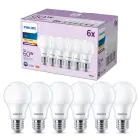 Mehrfachpackung 6x Philips Glühbirne LED E27 Birne Matt 8W 806lm - 827 