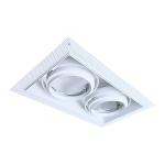 Einbau Spot rahmenlos Pro 2x AR111 schwenkbar Weiß | Ausschnitt 314x164mm - G53 Sockel