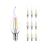 Mehrfachpackung 10x LED E14 Gebogen-tip Kerze Fadenlampe Klar 2.5W 250lm - 827 | Ersatz für 25W