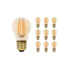 Lot 10x LED E27 Boule Filament Ambre 4.1W 350lm - 822 Blanc Très Chaud | Dimmable - Équivalent 32W